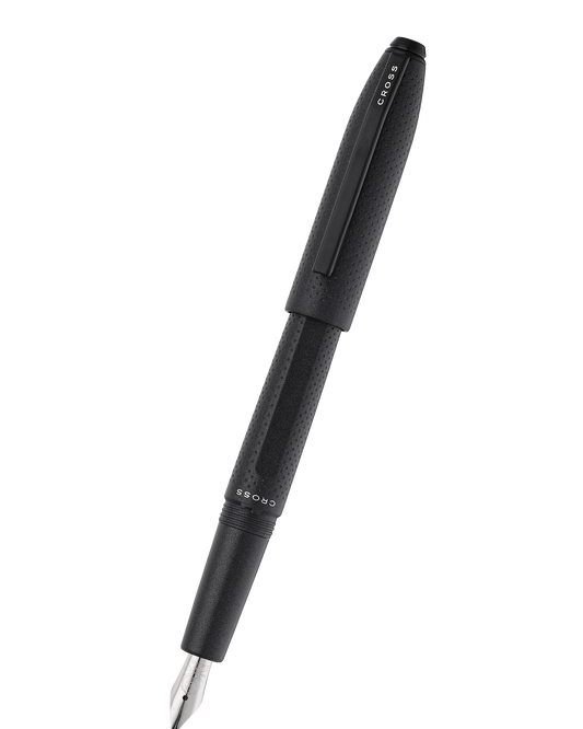 Prism Obsidian Black Resin with Polished Chrome Stainless Steel Medium Nib Fountain Pen
