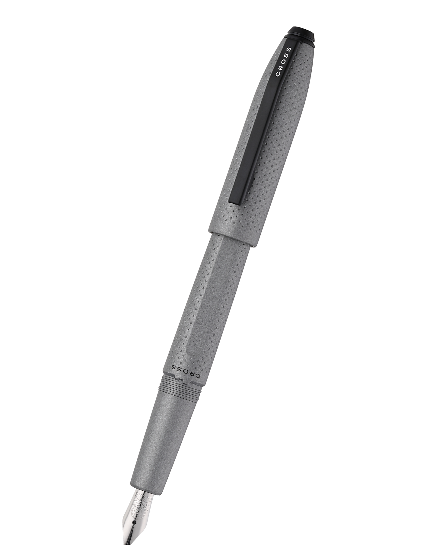 Prism Graphite Resin with Polished Chrome Stainless Steel Fine Nib Fountain Pen