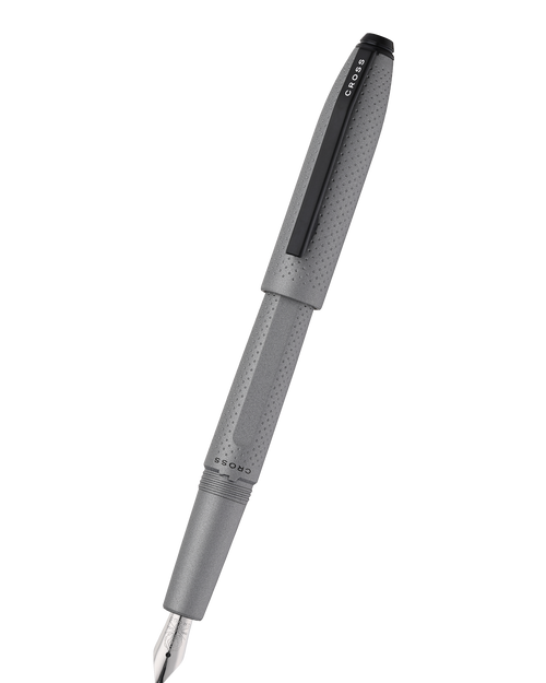 Prism Graphite Resin with Polished Chrome Stainless Steel Medium Nib Fountain Pen