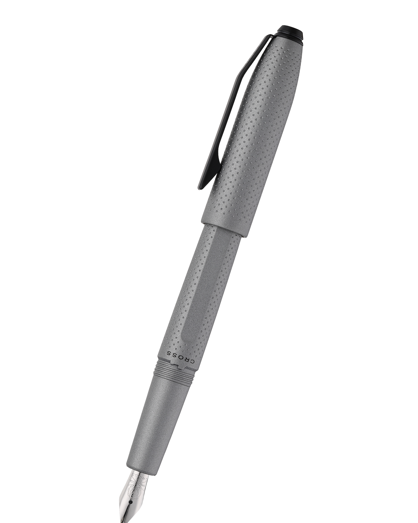 Prism Graphite Resin with Polished Chrome Stainless Steel Fine Nib Fountain Pen