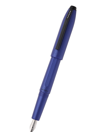 Prism Deep Sea Blue Resin with Polished Chrome Stainless Steel Fine Nib Fountain Pen
