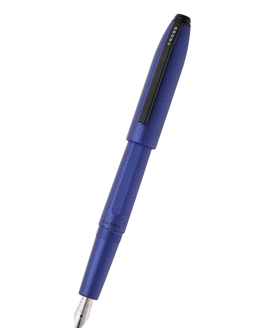Prism Deep Sea Blue Resin with Polished Chrome Stainless Steel Medium Nib Fountain Pen
