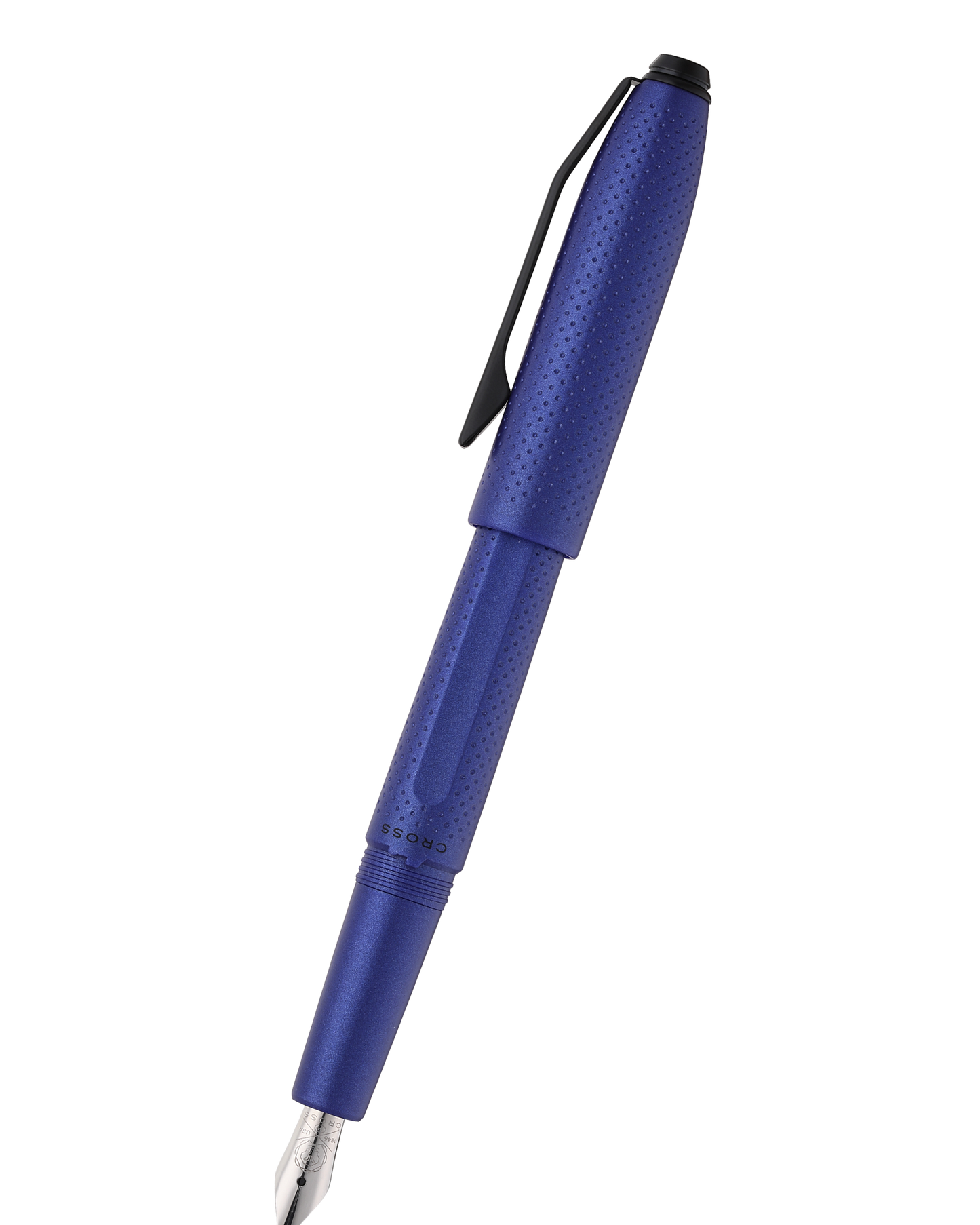 Prism Deep Sea Blue Resin with Polished Chrome Stainless Steel Fine Nib Fountain Pen