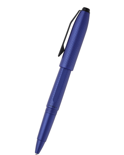 Prism Blue Resin with Polished Chrome Ballpoint Pen