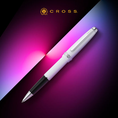 Lume Porcelain White with Polished Chrome Appointments Rollerball Pen