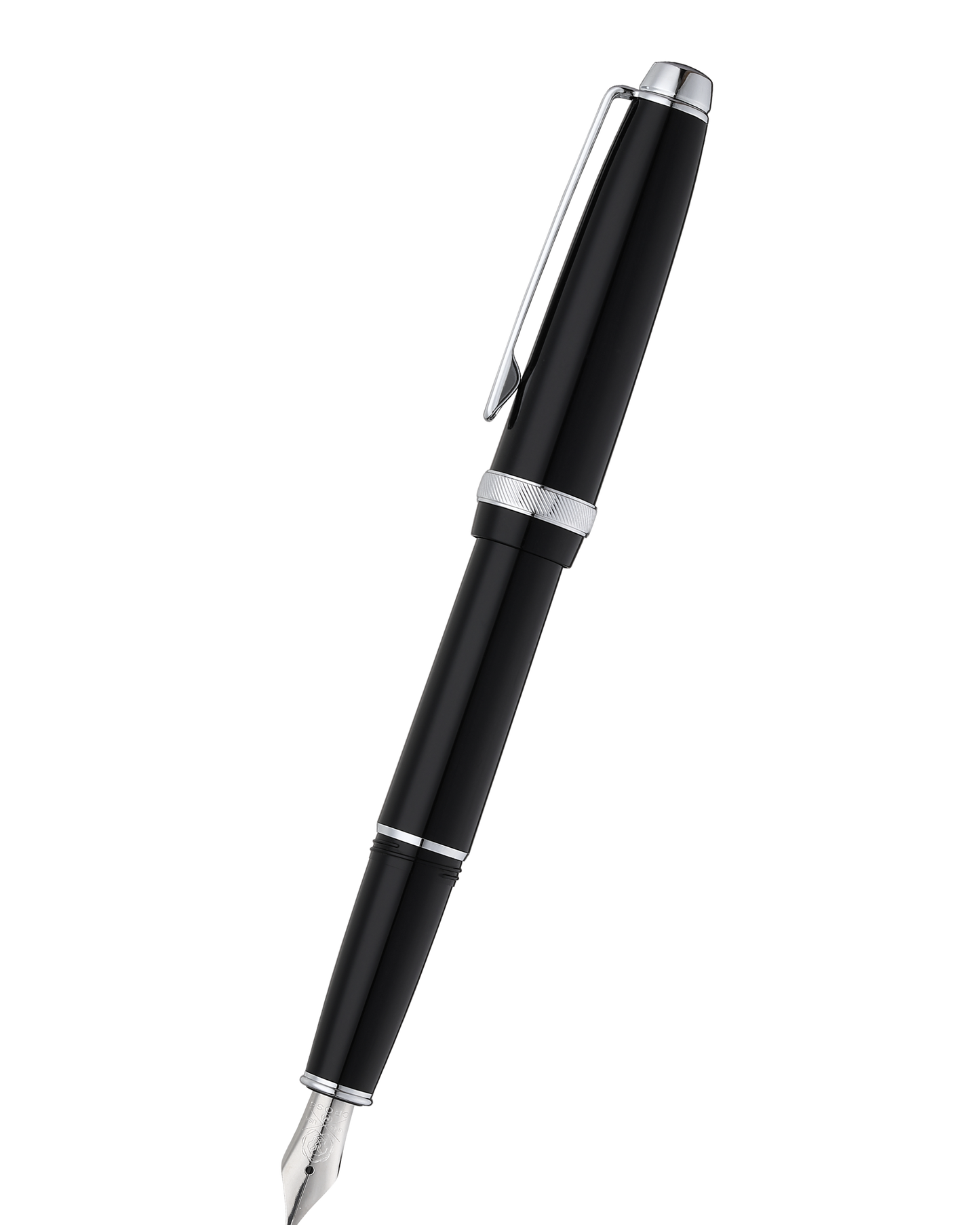 Lume Obsidian Black with Polished Chrome Appointments Fountain Pen