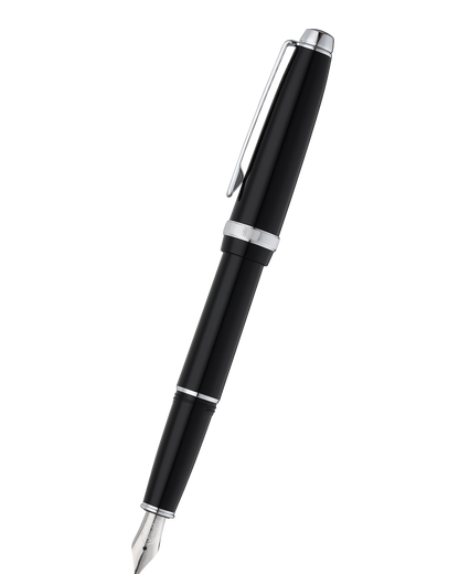 Lume Obsidian Black with Polished Chrome Appointments Fountain Pen