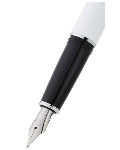 Lume Porcelain White with Polished Chrome Appointments Fountain Pen