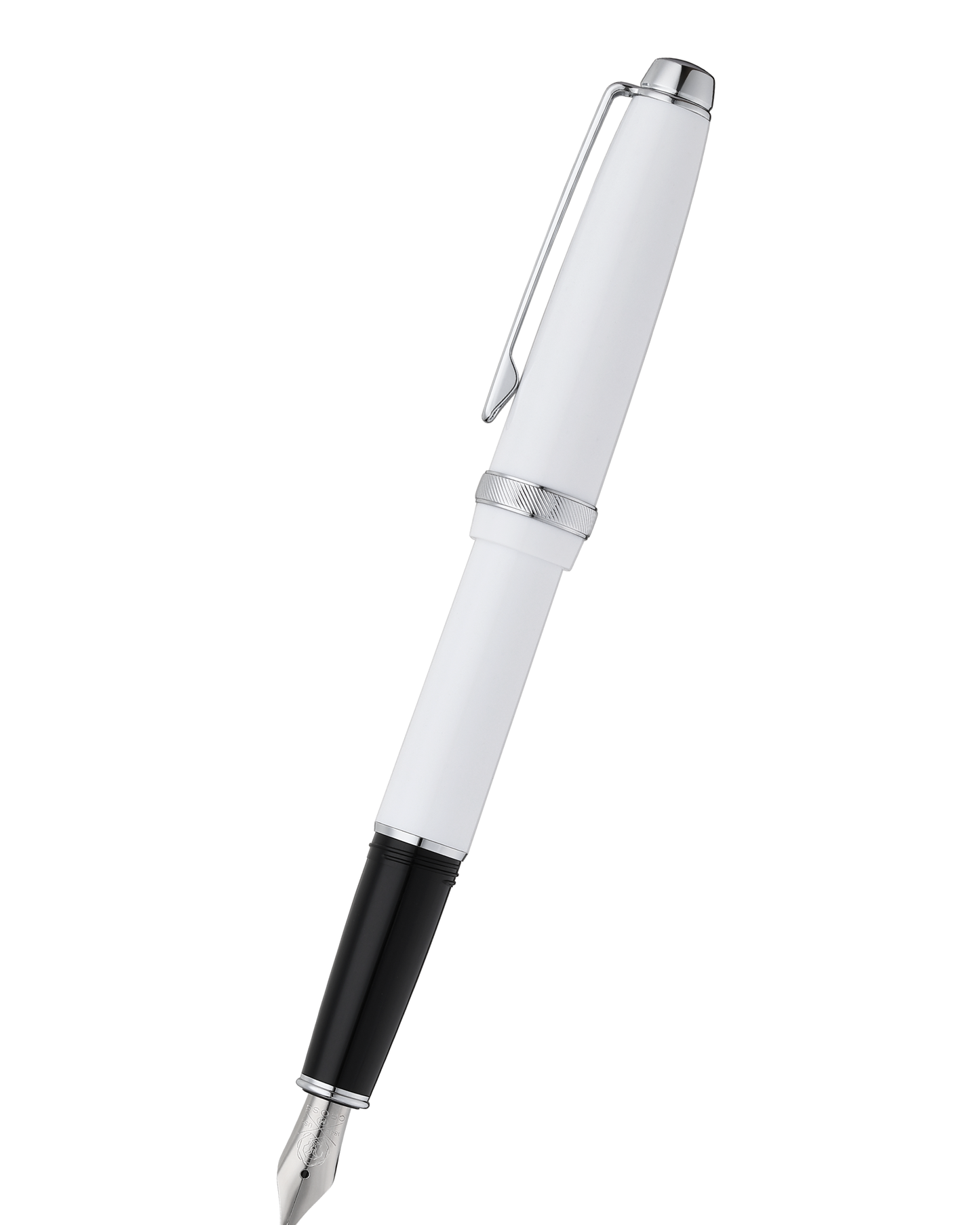 Lume Porcelain White with Polished Chrome Appointments Fountain Pen