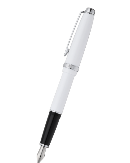 Lume Porcelain White with Polished Chrome Appointments Fountain Pen
