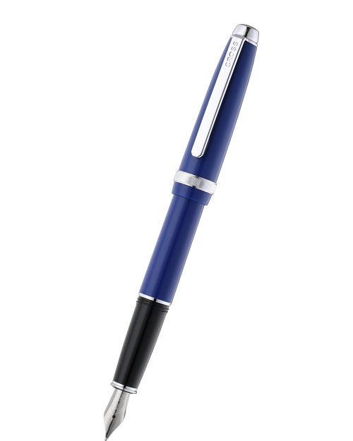 Lume Deep Sea Blue with Polished Chrome Appointments Fountain Pen