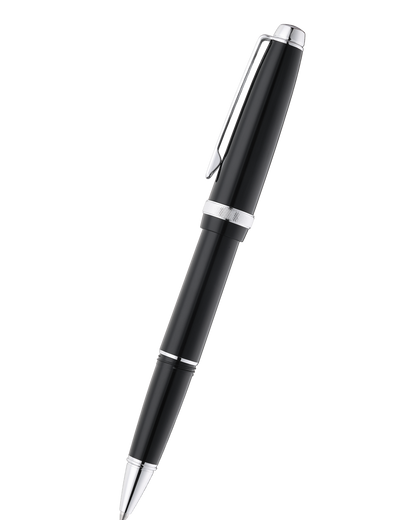 Lume Obsidian Black with Polished Chrome Appointments Rollerball Pen