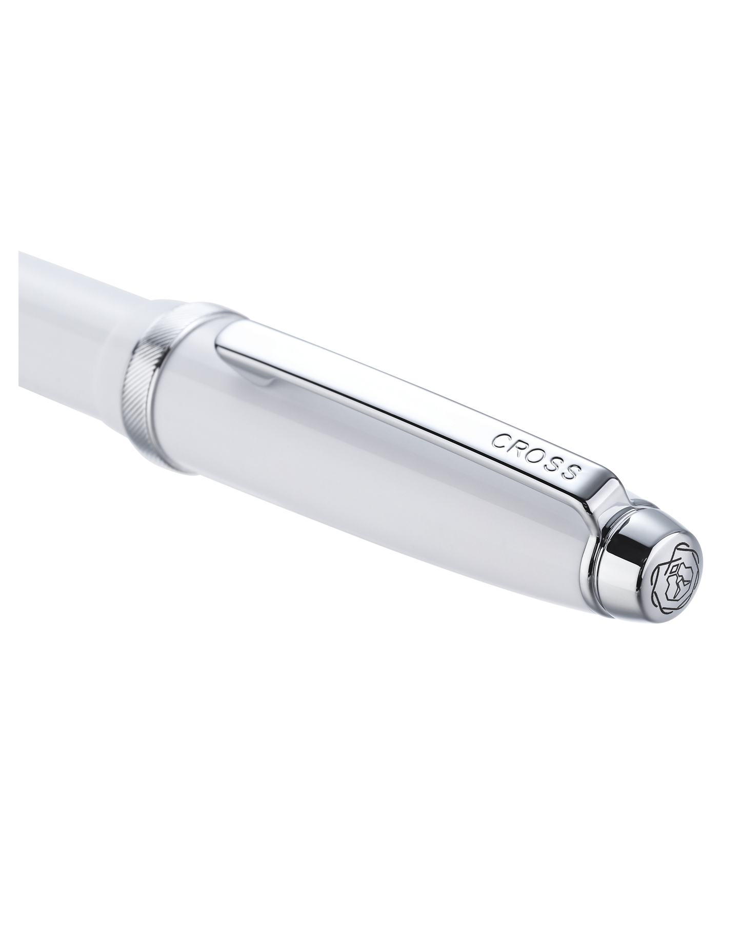Lume Porcelain White with Polished Chrome Appointments Rollerball Pen