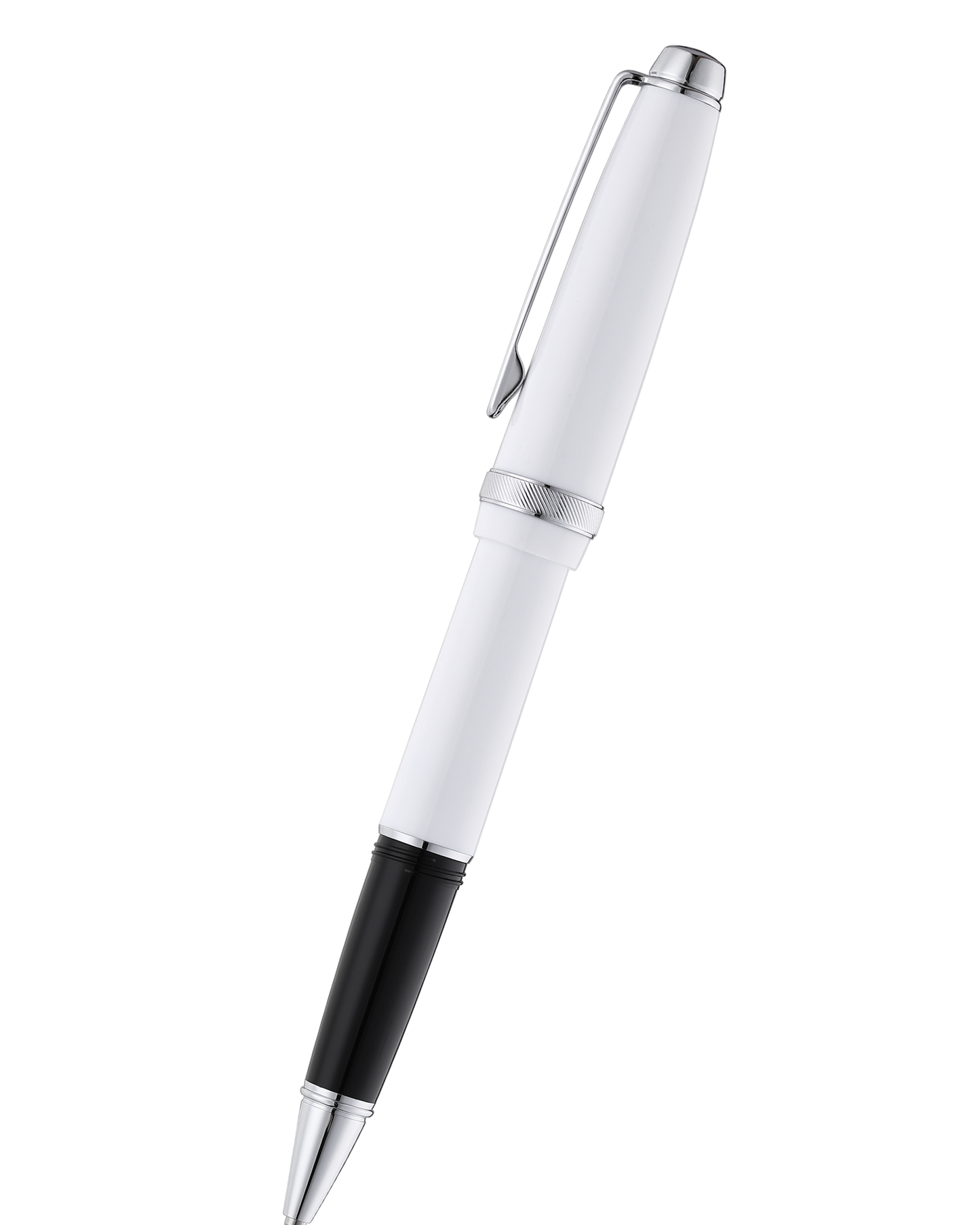 Lume Porcelain White with Polished Chrome Appointments Rollerball Pen