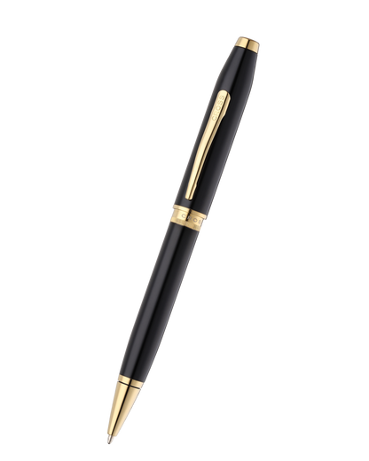 Foundry Glossy Black Lacquer with PVD Gold Appointments Ballpoint Pen