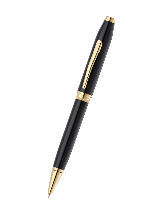 Foundry Glossy Black Lacquer with PVD Gold Appointments Ballpoint Pen