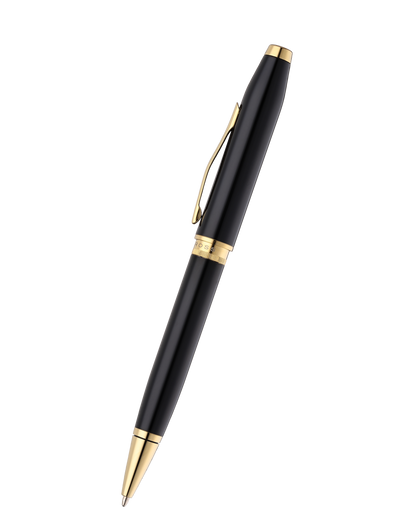 Foundry Glossy Black Lacquer with PVD Gold Appointments Ballpoint Pen