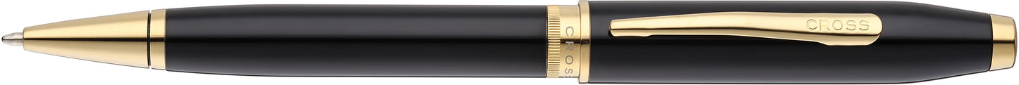 Foundry Glossy Black Lacquer with PVD Gold Appointments Ballpoint Pen