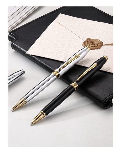 Foundry Polished Chrome with PVD Gold Appointments Ballpoint Pen
