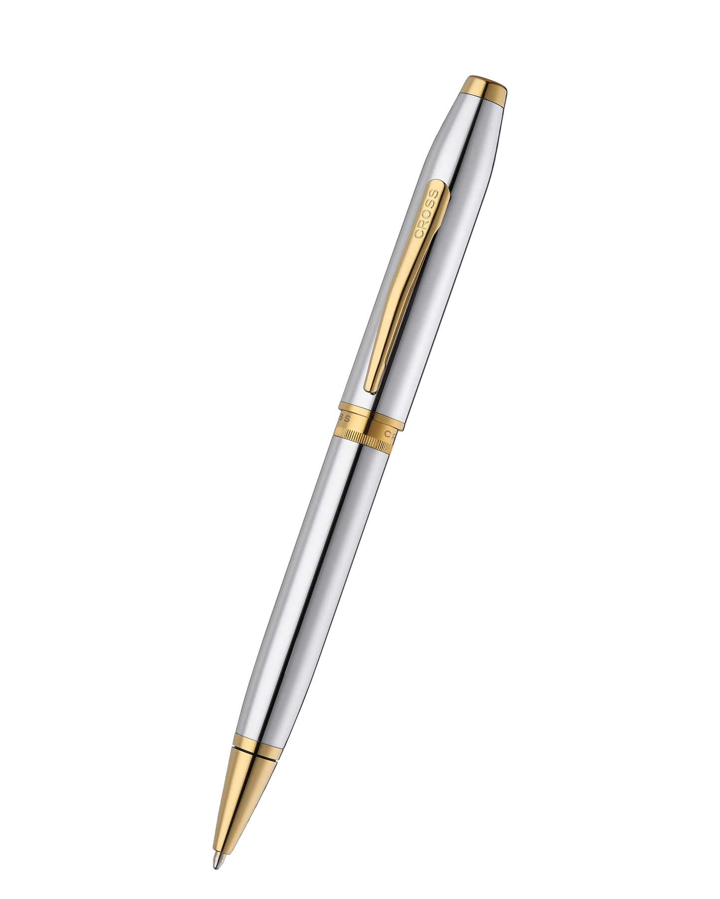 Foundry Polished Chrome with PVD Gold Appointments Ballpoint Pen