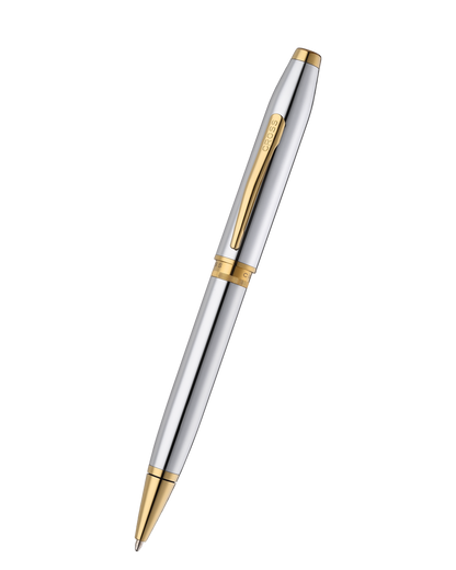 Foundry Polished Chrome with PVD Gold Appointments Ballpoint Pen