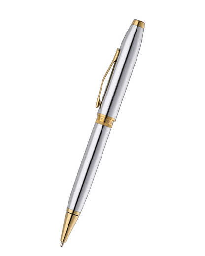 Foundry Polished Chrome with PVD Gold Appointments Ballpoint Pen
