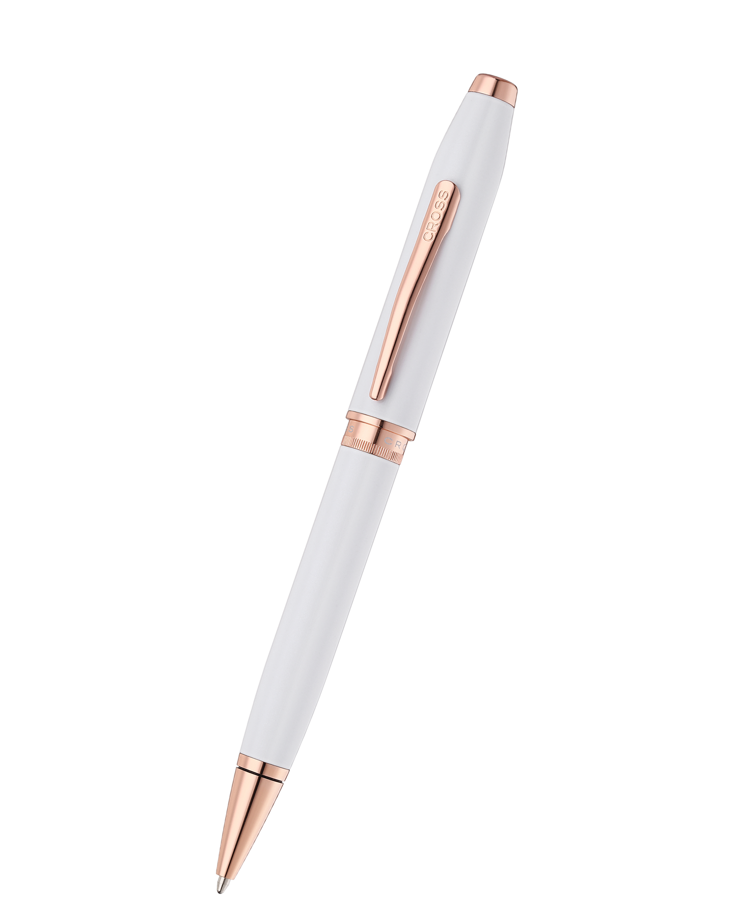 Foundry Pearl White Lacquer with Rose Gold Appointments Ballpoint Pen
