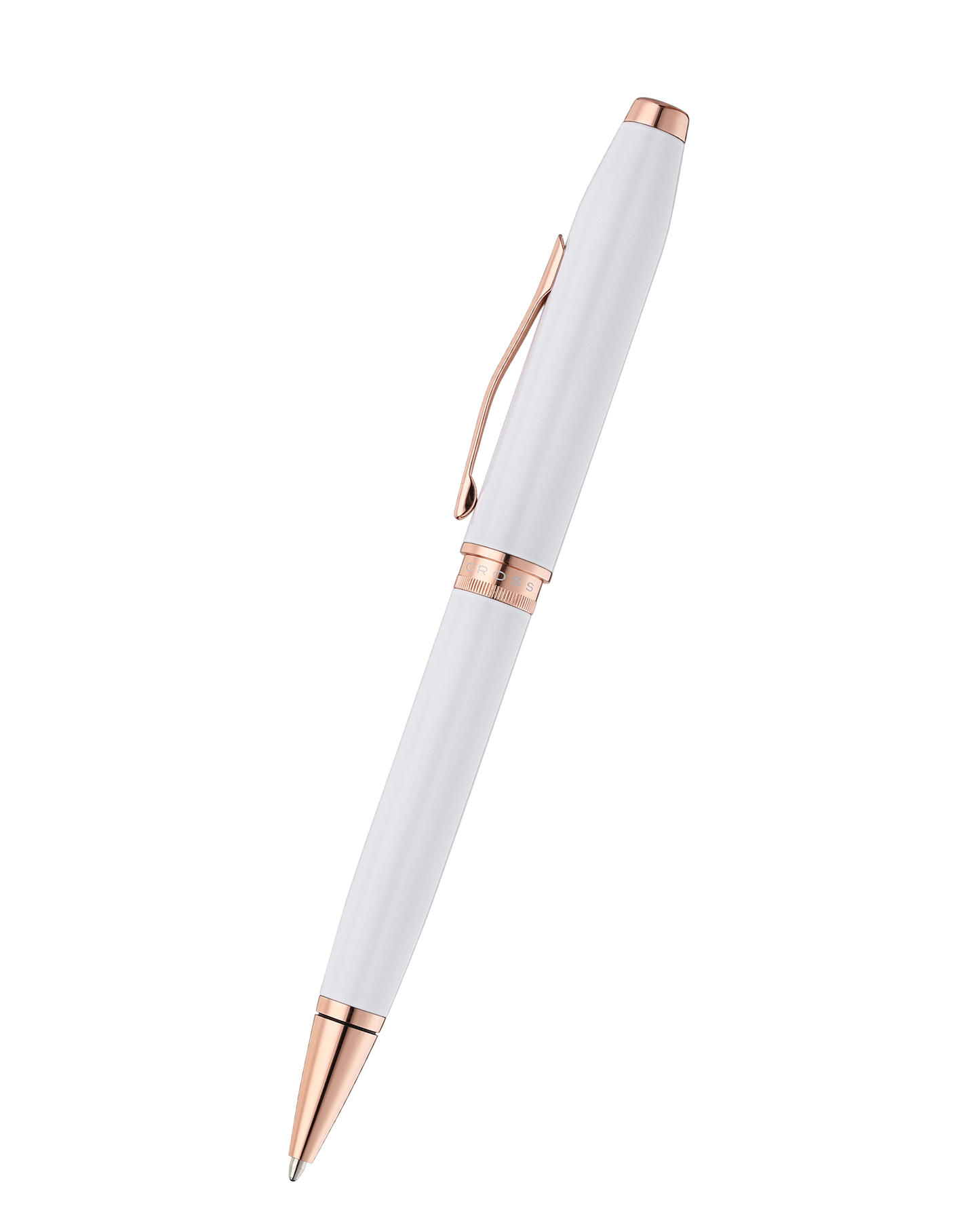 Foundry Pearl White Lacquer with Rose Gold Appointments Ballpoint Pen