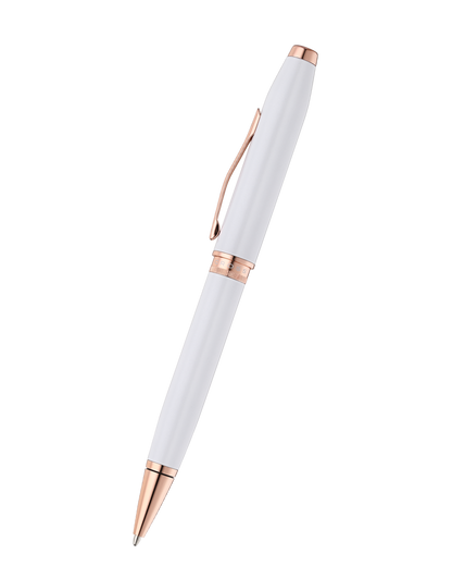 Foundry Pearl White Lacquer with Rose Gold Appointments Ballpoint Pen