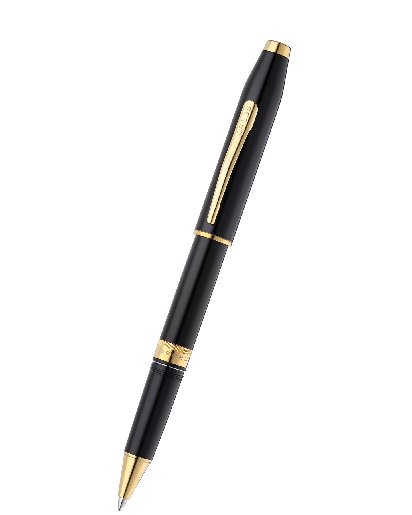 Foundry Glossy Black Lacquer with PVD Gold Appointments Rollerball Pen