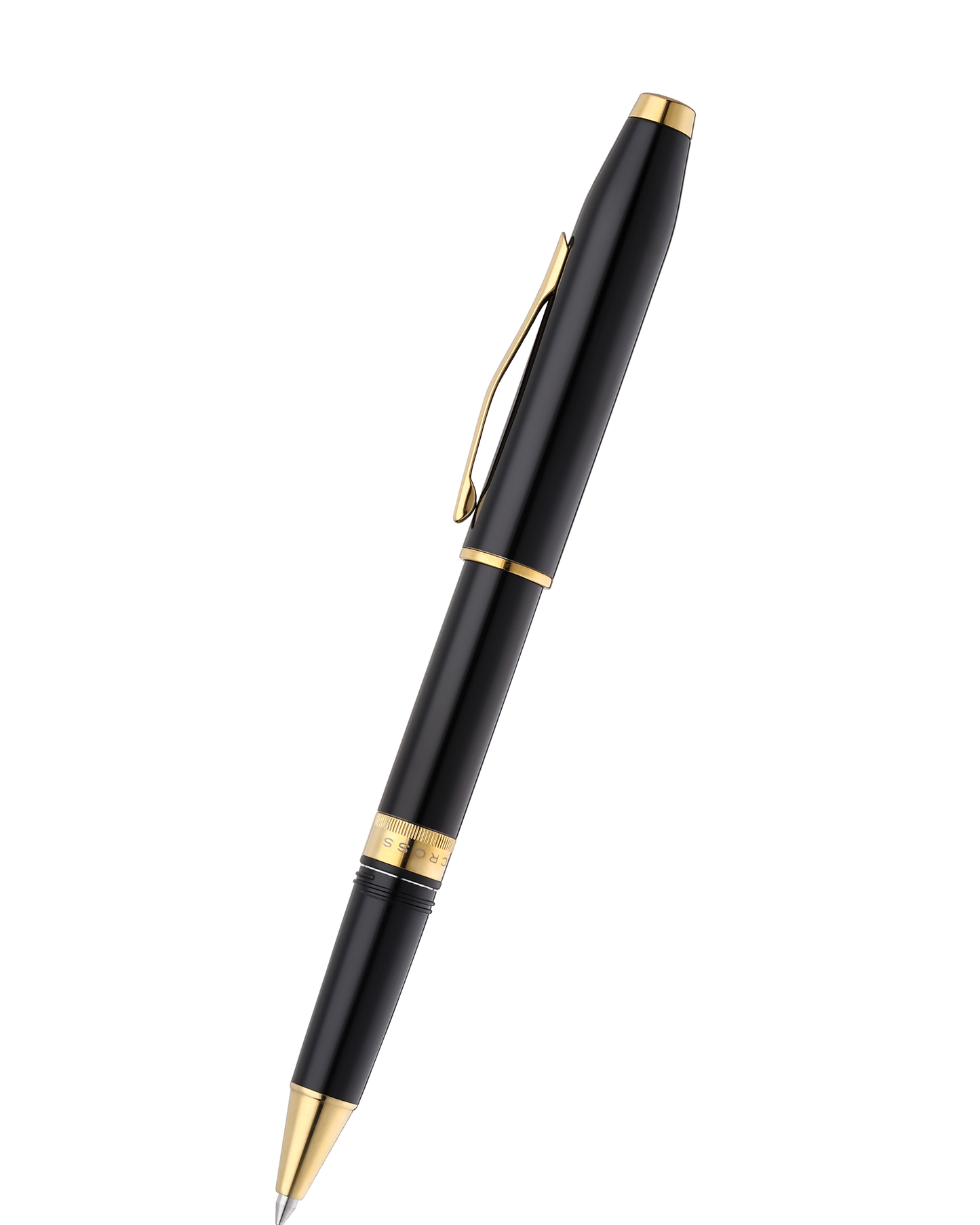 Foundry Glossy Black Lacquer with PVD Gold Appointments Rollerball Pen
