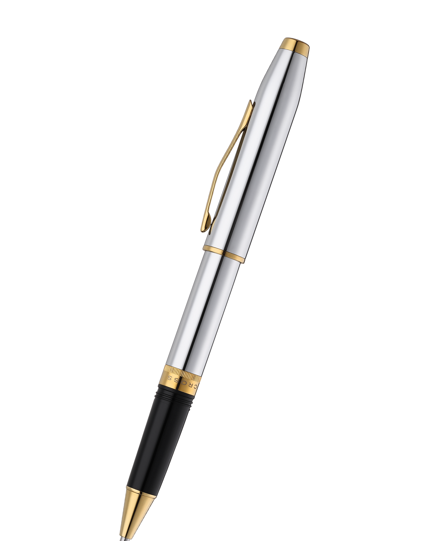 Foundry Polished Chrome with PVD Gold Appointments Rollerball Pen