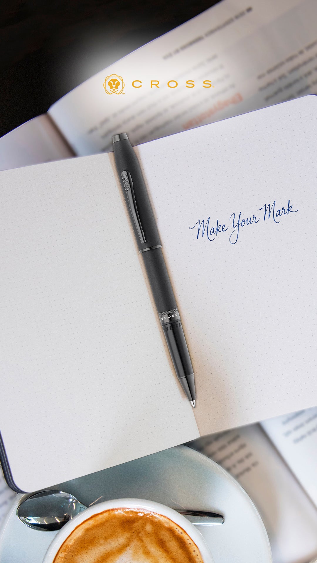 Foundry Matte Black Lacquer with PVD Black Appointments Rollerball Pen