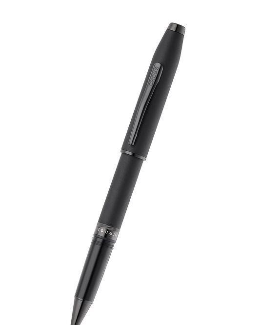 Foundry Matte Black Lacquer with PVD Black Appointments Rollerball Pen