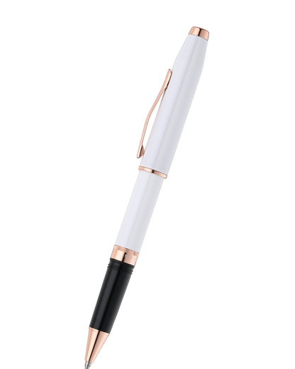 Foundry Pearl White Lacquer with Rose Gold Appointments Rollerball Pen