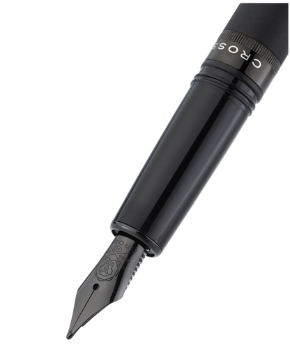 Foundry Matte Black Lacquer with PVD Black Appointments Fountain Pen