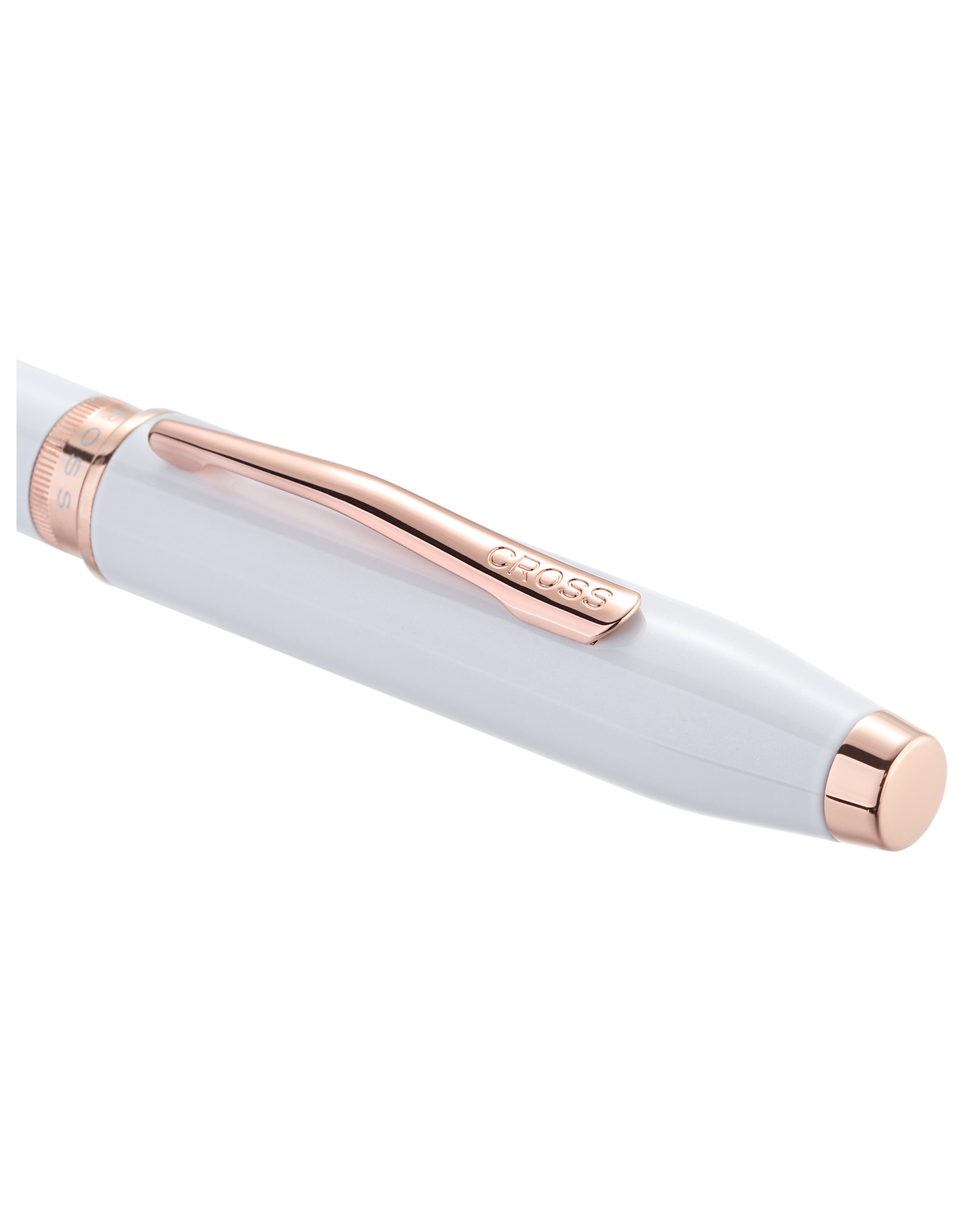 Foundry Pearl White Lacquer with Rose Gold Appointments Ballpoint Pen