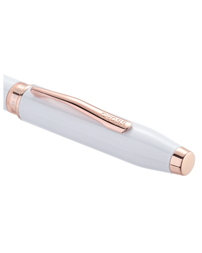 Foundry Pearl White Lacquer with Rose Gold Appointments Ballpoint Pen