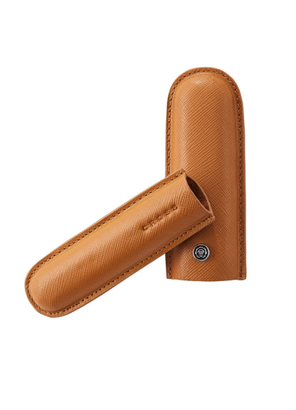 Mocha Leather Cigar Style Single Pen Case