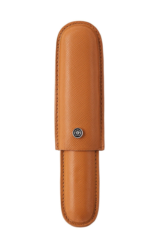 Mocha Leather Cigar Style Single Pen Case