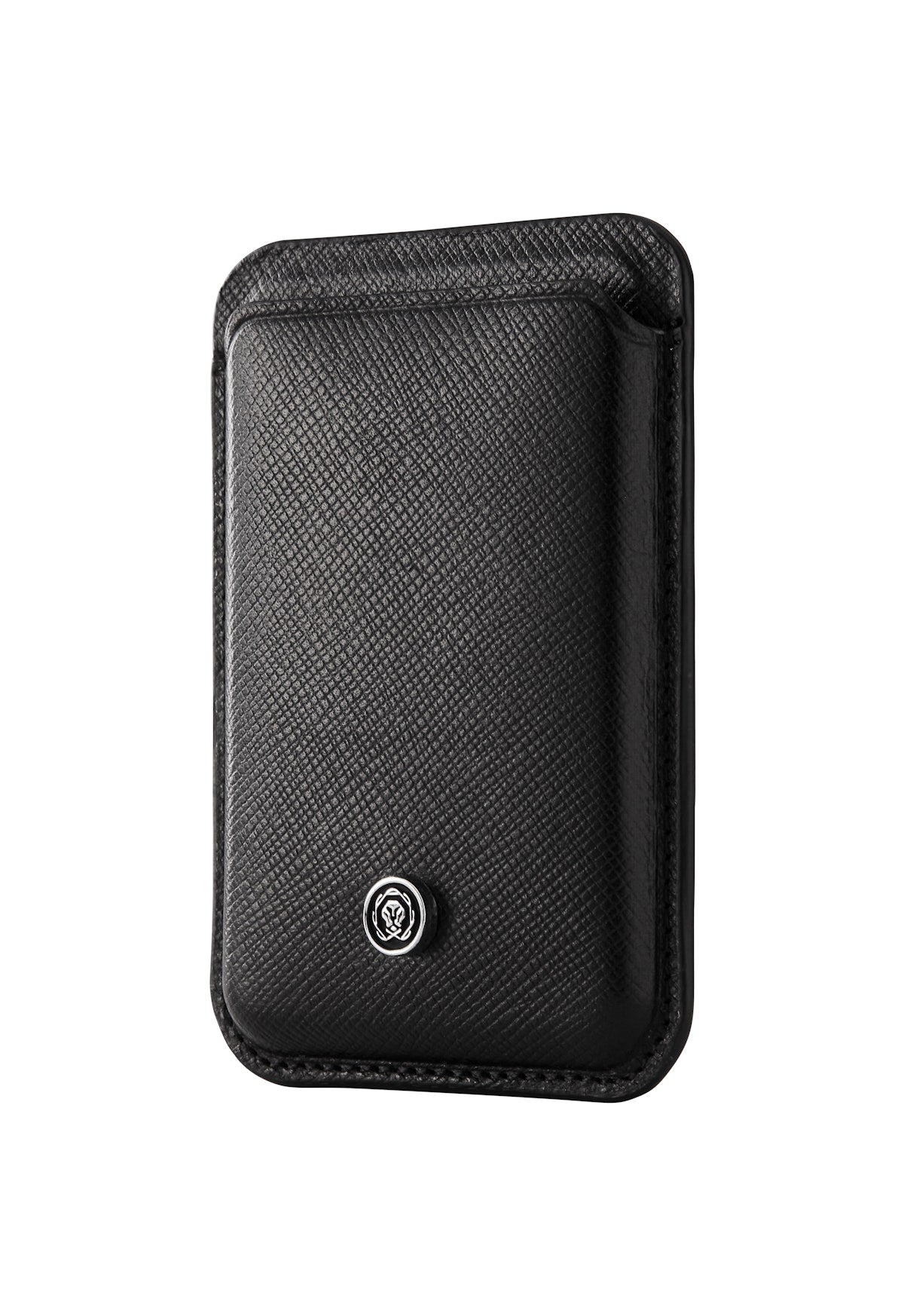 Classic Black Leather Magnetic Card Holder