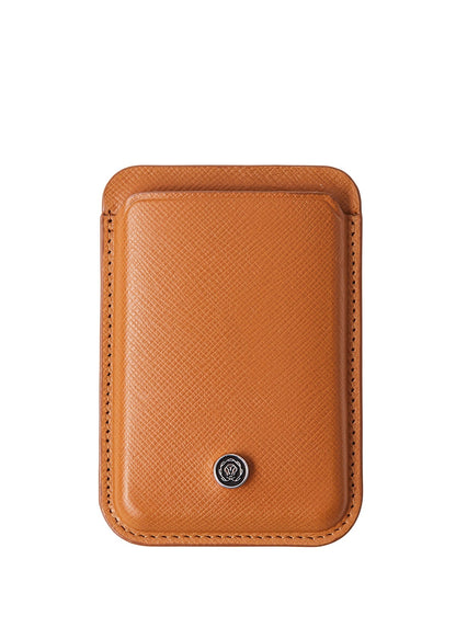 Mocha Leather Magnetic Card Holder