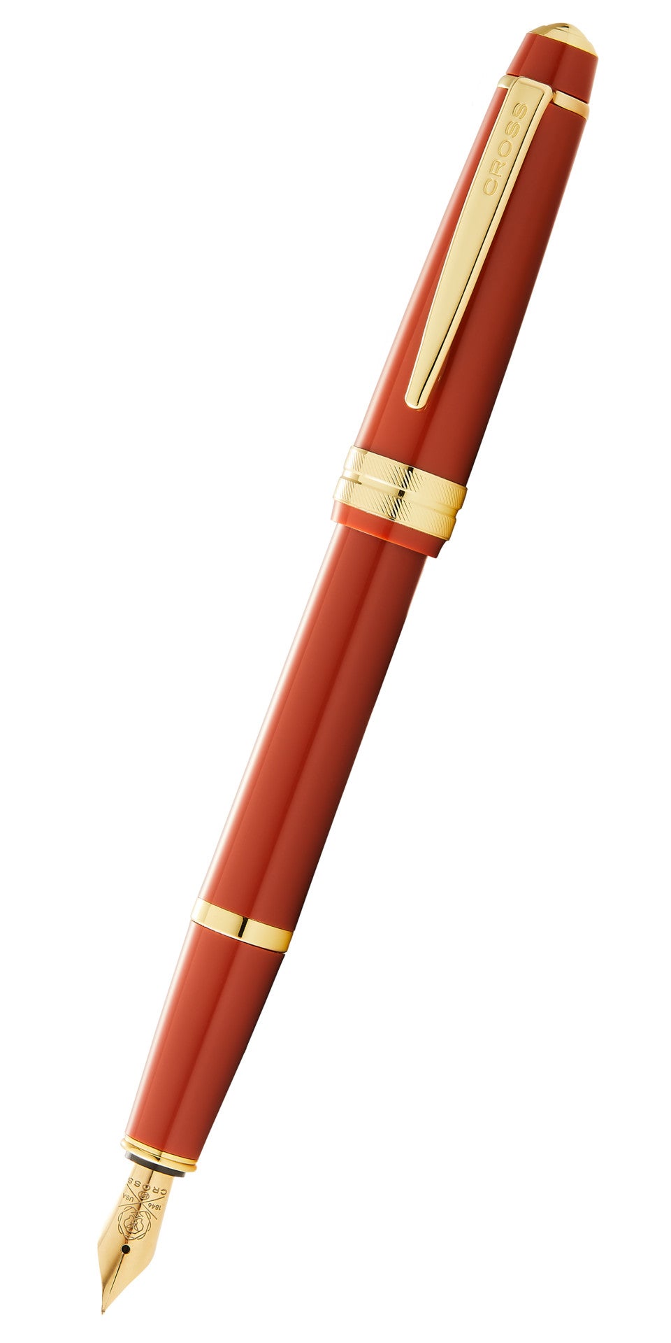 Bailey Light™ Polished Amber Resin and Gold Tone Medium Nib Fountain Pen