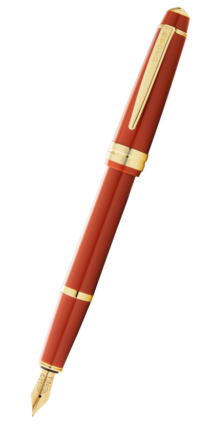 Bailey Light™ Polished Amber Resin and Gold Tone Medium Nib Fountain Pen