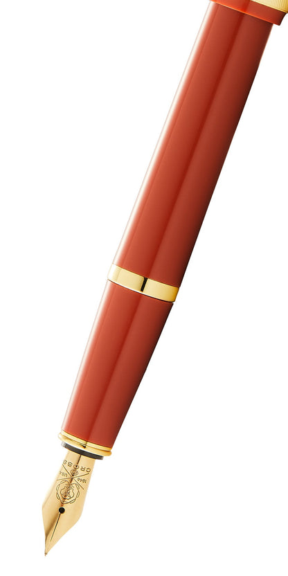 Bailey Light™ Polished Amber Resin and Gold Tone Medium Nib Fountain Pen