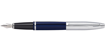 Calais™ Chrome & Blue Lacquer Stainless Steel Medium Nib Fountain Pen