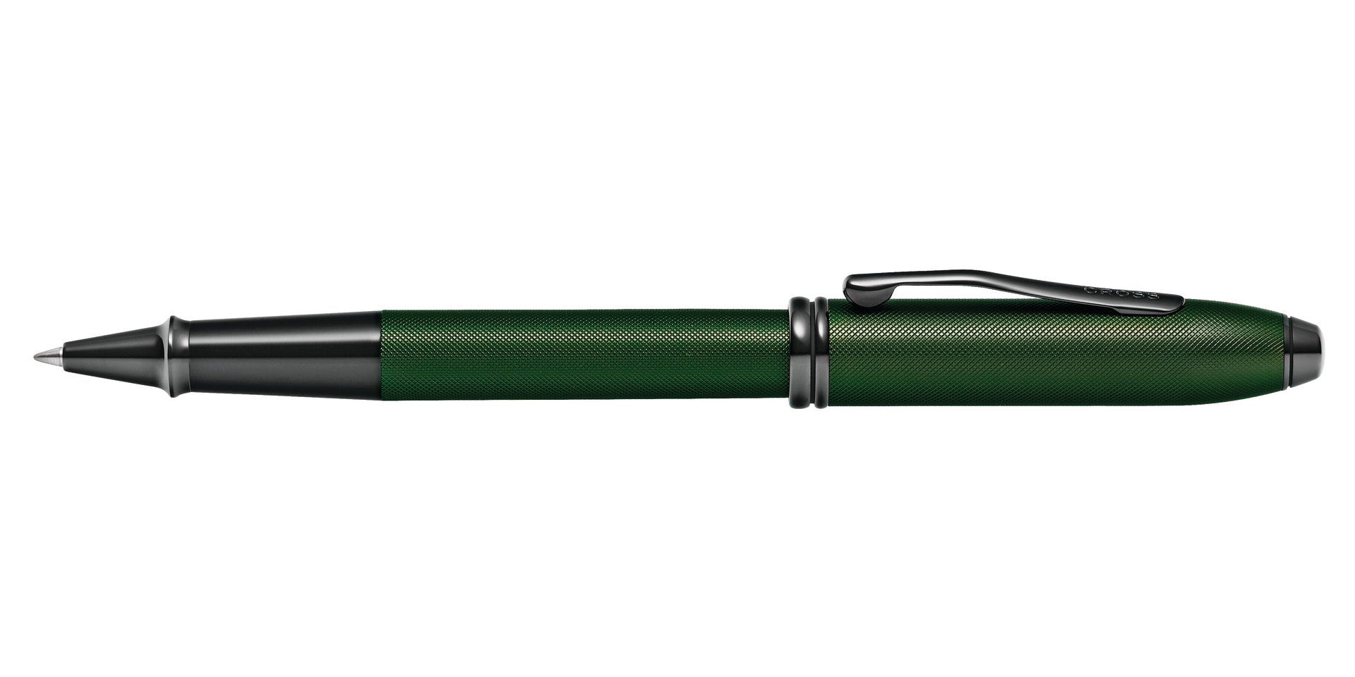 Townsend Matte Green PVD Micro-knurl Rollerball Pen
