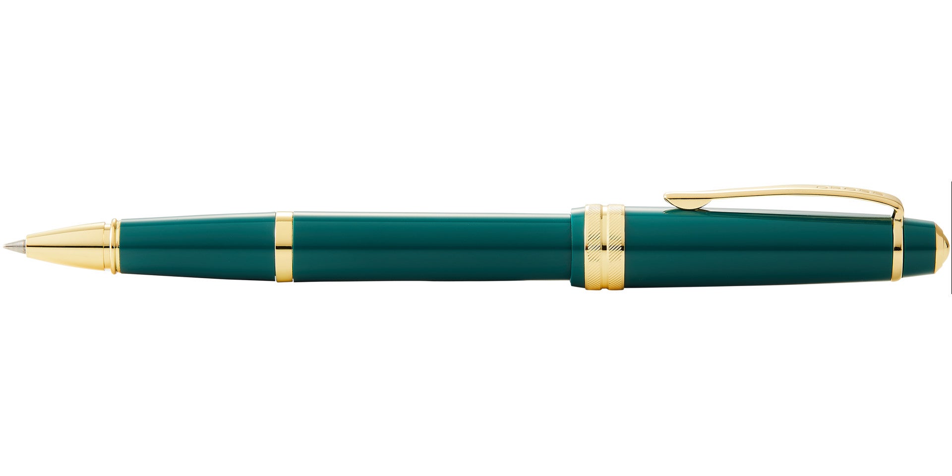 Bailey Light Polished Green Resin and Gold Tone Rollerball Pen