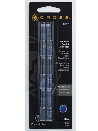 Fountain Pen Ink Cartridge - Blue (six per card)